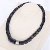 Druzy Blue Pink Black Agate Necklace Natural Jade   Fashion Stones long Knotted Pendant Necklaces For Women Ethnic