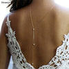 Dual Function Body jewelry Simple pearl necklace back chain For Wedding  body jewerllery chains Women necklace  D1111