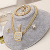 Dubai Gold Jewelry Sets Nigerian Wedding African Beads Crystal Bridal Jewellery Set necklace earrings bracelet ring set