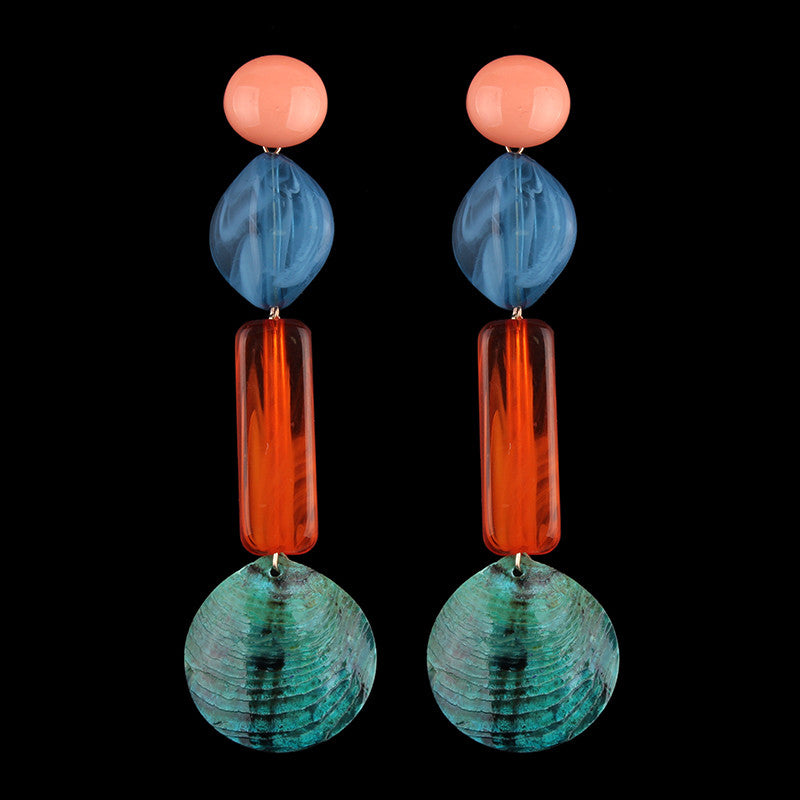 Big Size Colorful Resin Pendientes Earrings Women Long Drop Dangle Earrings Party Statement Jewelry Accessory Gift YY94