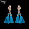 Brand Bohemian Colorful Tassel Earrings Women Hot Ethnic Drop Earrings Statement Wedding Jewelry Wholesale Factory J51