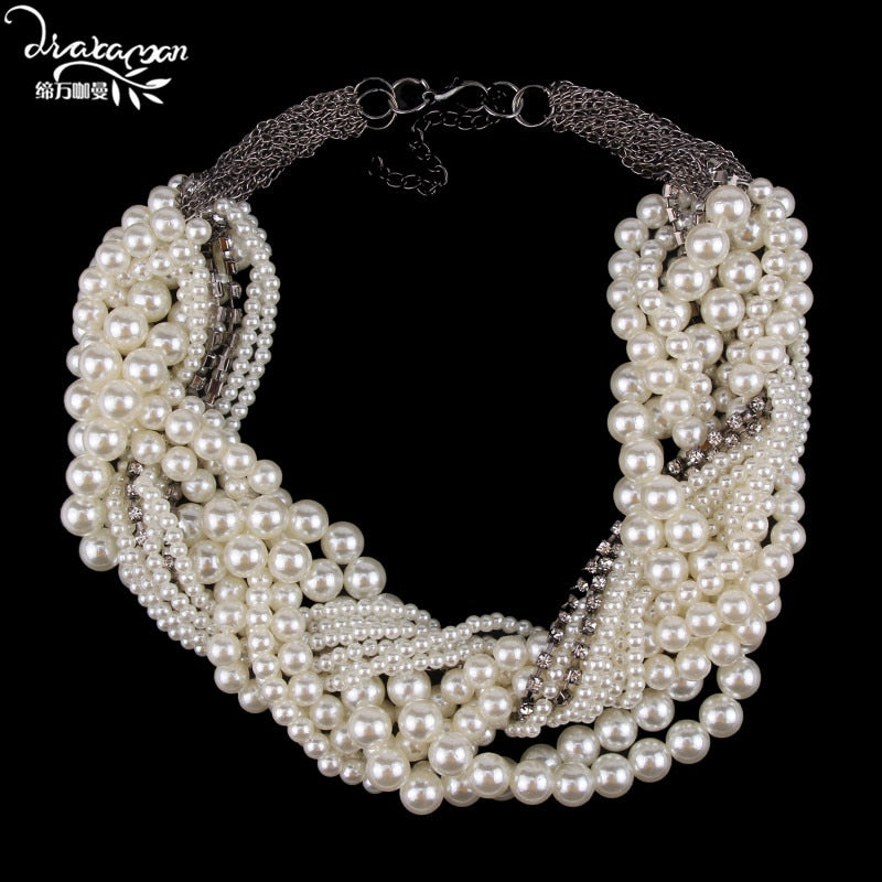 Brand Fashion Simulated Pearl Choker Necklace Women 2020 New Wedding Statement Necklace Party Prom Jewelry Bijoux TT90
