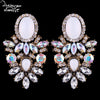 Brand Trendy Big Crystal Statement Earrings Wedding Drop Earrings Women Party Hanging Earrings Jewelry Wholesale GG40