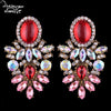 Brand Trendy Big Crystal Statement Earrings Wedding Drop Earrings Women Party Hanging Earrings Jewelry Wholesale GG40