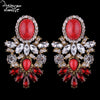 Brand Trendy Big Crystal Statement Earrings Wedding Drop Earrings Women Party Hanging Earrings Jewelry Wholesale GG40
