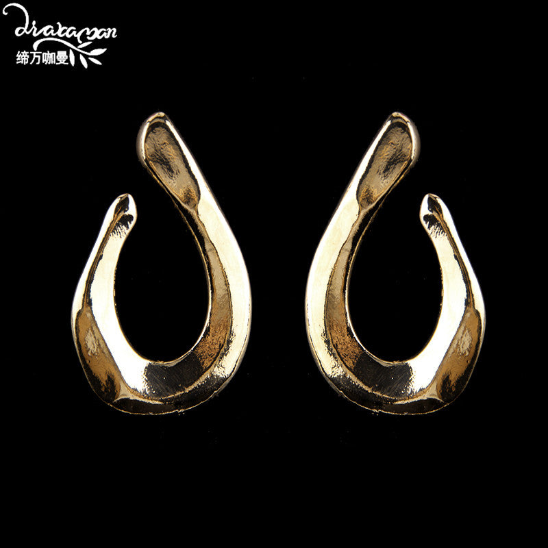 Punk Gold Silver Color Irregular Geometric Maxi Drop Dangle Earrings Women Party Girls Statement Jewelry Earrings AI13