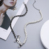 Dvacaman Punk Style Trendy Dog Animal Metal Necklace Woman Personalization Creative Pealr Necklace Accessories Jewelry