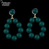 Vintage Simulated Pearl Drop Earrings for Wedding Women Handmade Oval Big Flower Dangle Earrings Statement Jewelry ZZ84