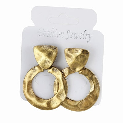E0359 Punk Style Gold Silver Color Big Round Circle Drop Earring For Women Popular Large Loop Earring Ear Jewelry Gift Wholesale
