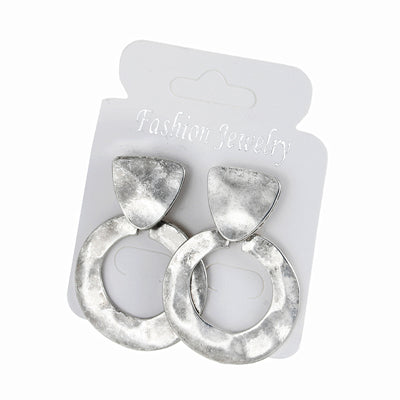 E0359 Punk Style Gold Silver Color Big Round Circle Drop Earring For Women Popular Large Loop Earring Ear Jewelry Gift Wholesale