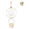 E0367 Korean Style Asymmetric Earrings Gold Color Big Hollow Round Circle Long Drop Earrings For Women Fashion Ear Jewelry Gift