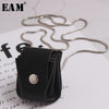 [EAM]  Women Black Mini-bag Split Chain Long Necklace Temperament Tide All-match Spring Autumn 2022 19A-a498