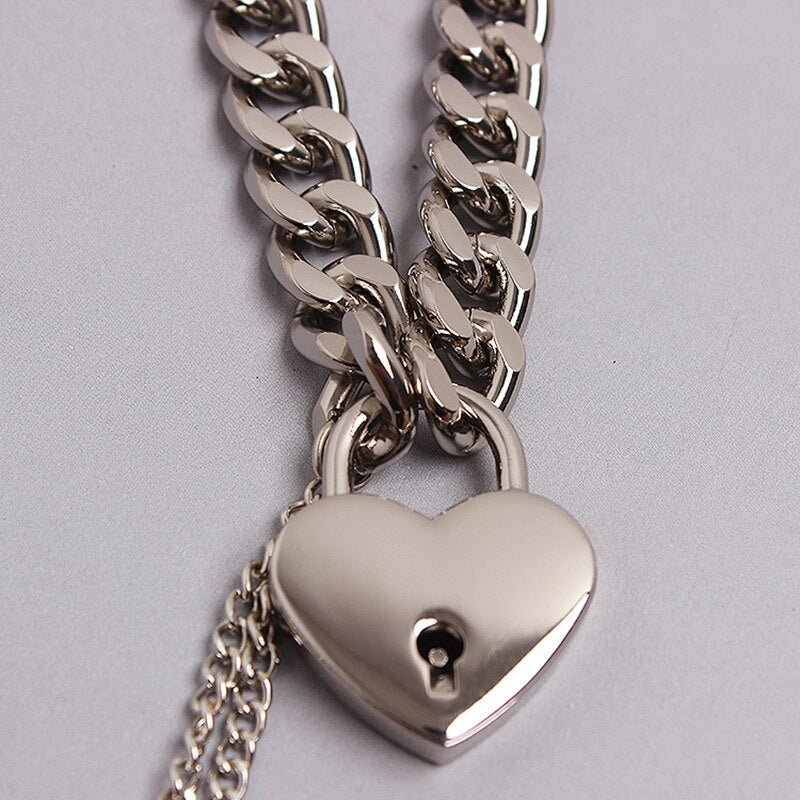 [EAM]  Women Necklace Crude Chain Simple Lock Decoration Temperament Tide All-match Spring Autumn 2022 JZ144