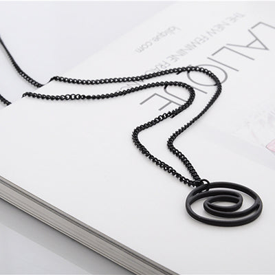 ECLIPSE SILHOUETTE NECKLACE Chemical Molecule Pendant Necklace Optical Illusion Pieces Designe For Men Women Black Gold Silver