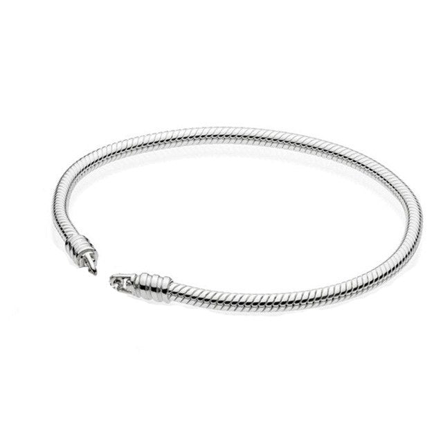 100% 925 Silver Basic Bracelet (Multiple Style Selection) Gold Color Rose Gold Silver Color DIY Beaded Chain Head
