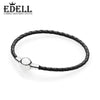 100% 925 Sterling Silver 590745CBK-S MOMENTS Black Woven Leather Bracelet Original Women's Jewelry Fashion Wedding