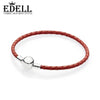 100% 925 Sterling Silver 590745CRD-S Red Braided Leather Charm Bracelet Original Women's Jewelry Fashion Wedding