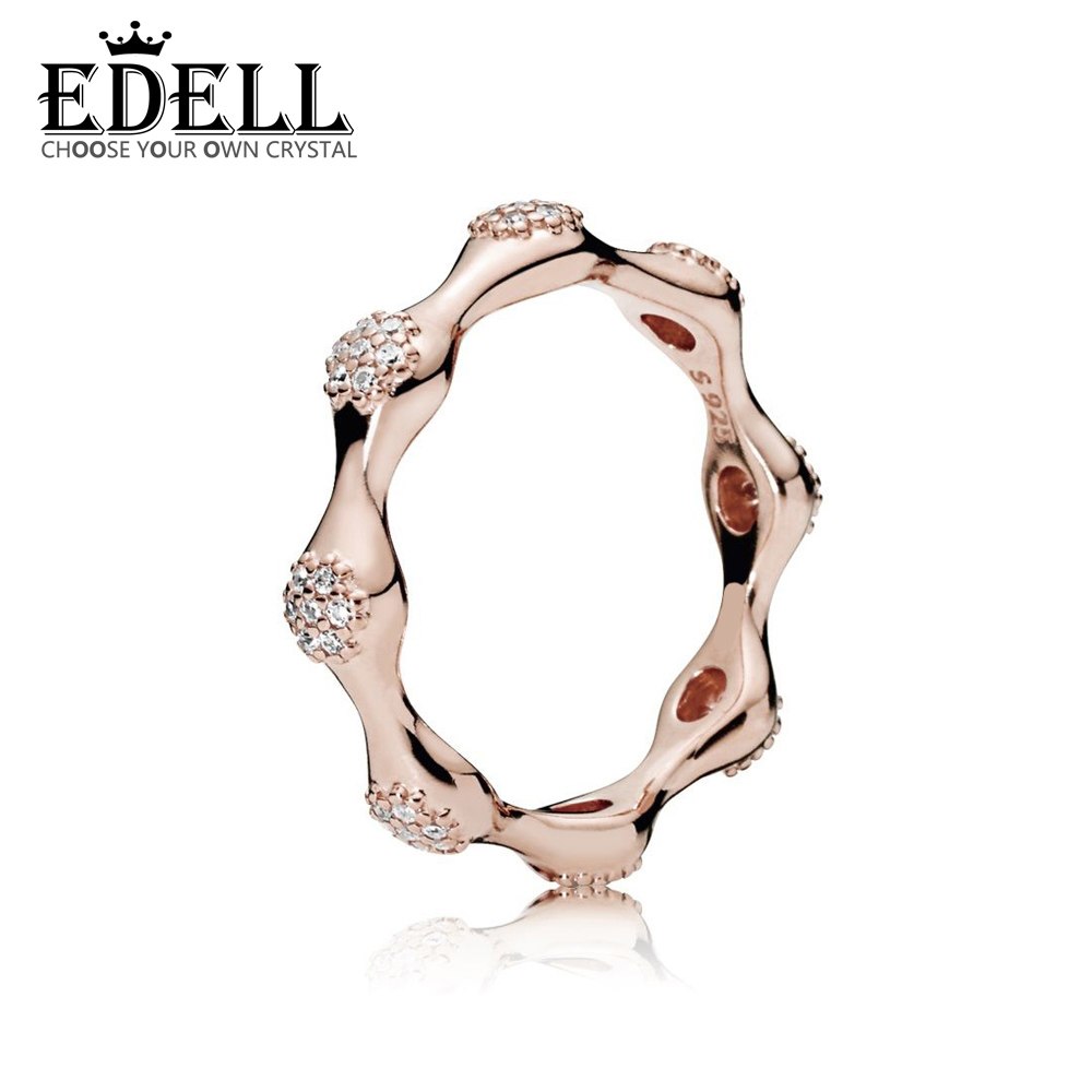 100% 925 Sterling Silver Authentic 187295CZ Rose Modern LovePods Ring Charm Original Women Jewelry