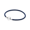 100% 925 Sterling Silver Charming Round Buckle Head Basic Leather Hand Strap Classic Casual Women Suitable Gift Original