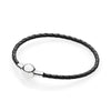100% 925 Sterling Silver Charming Round Buckle Head Basic Leather Hand Strap Classic Casual Women Suitable Gift Original