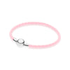100% 925 Sterling Silver Charming Round Buckle Head Basic Leather Hand Strap Classic Casual Women Suitable Gift Original