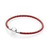 100% 925 Sterling Silver Charming Round Buckle Head Basic Leather Hand Strap Classic Casual Women Suitable Gift Original