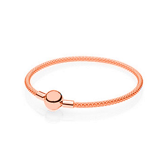 100%925 Sterling Silver Classic Basic Bracelet Weave Bracelet Gold Color Rose Gold DIY Beads Accessories Factory Direct