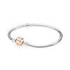 100% 925 Sterling Silver Genuine Moments Gold Clasp Bracelet BRACELET WITH ROSE CLASP Signature Clasp Temperament Fashion