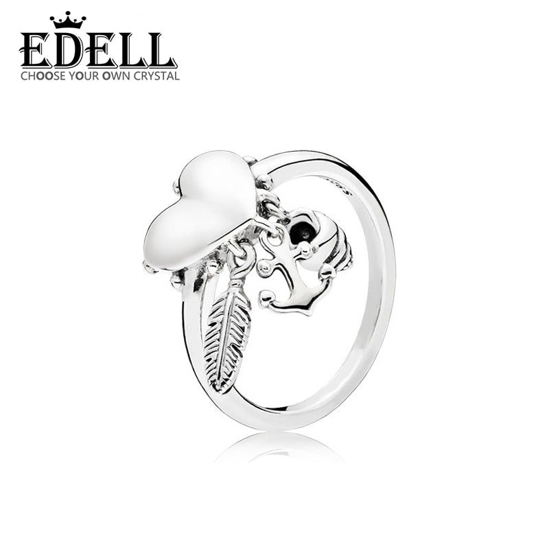 100% 925 Sterling Silver Genuine New Sacred Symb Ring Love Feather Original Charm Original Women Jewelry Factory Direct