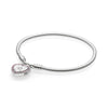 100% 925 Sterling Silver Genuine SHINE MOMENTS SMOOTH BRACELET ROSE SIGNATURE PADLOCK Temperament Fashion Women Jewelry