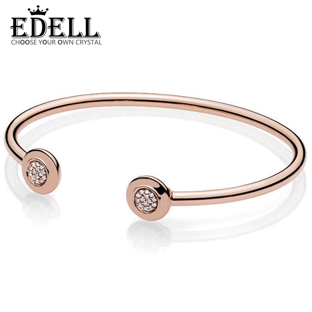 100% 925 Sterling Silver New Classic Open Rose Bracelet DIY Beaded Pendant Gift