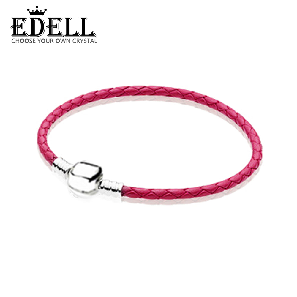 100% 925 Sterling Silver Romance Exquisite Lucky Red Basic Leather Bracelet Recommended Women Birthd Gift Jewelry