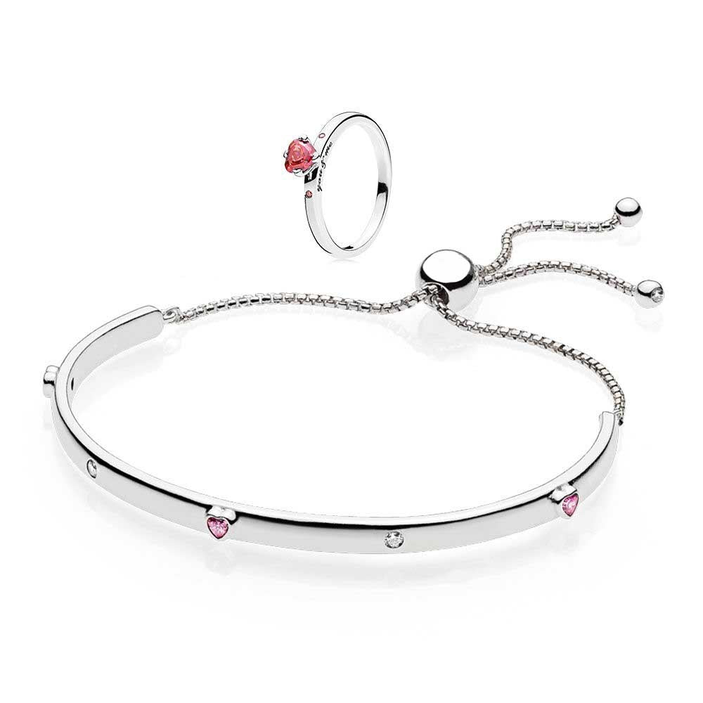 100% 925 Sterling Silver SALE - You and Me and Ring Set Charms rings Fit DIY Original Jewelry A set of prices