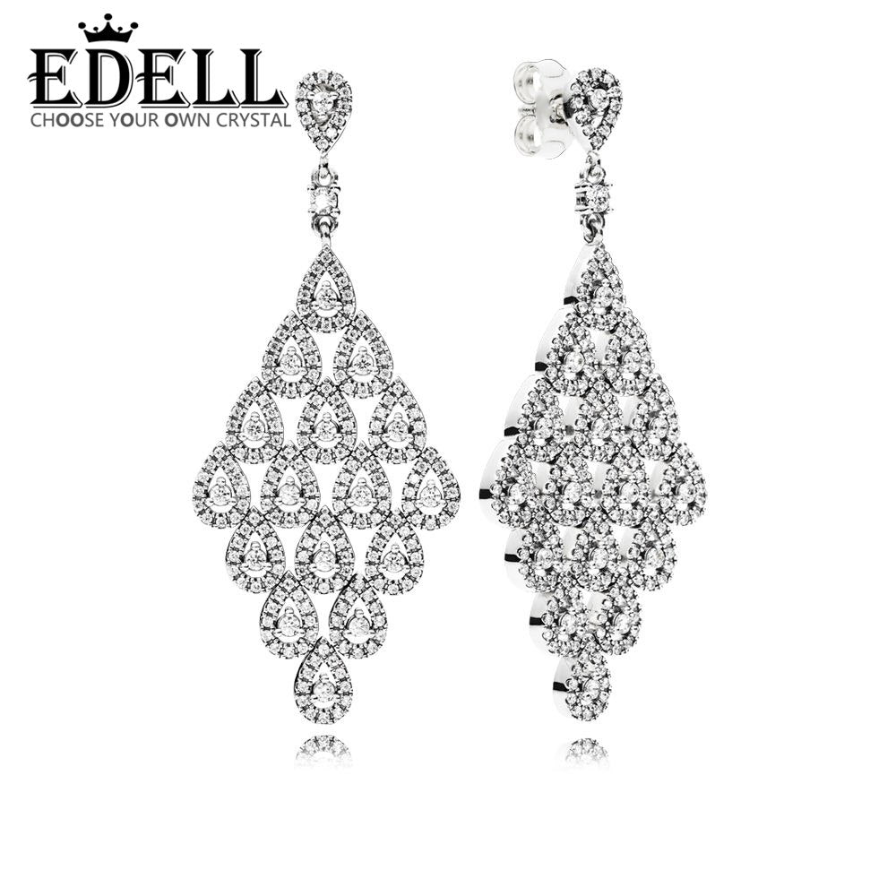 100% 925 sterling silver 296321CZ Cascading Glamour Limited Edition Earrings, Clear CZ Fashion Simple Women's Gifts