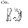 100% Sterling silver 1:1 Glamour 290730CZ ENTWINED EARRING HOOPS Original Women wedding Fashion Jewelry 2020