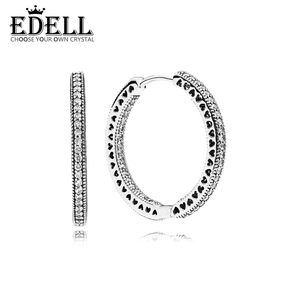 100% Sterling silver 1:1 Glamour 296319CZ Oorsieraden Harten van Earring Original Women wedding Fashion Jewelry 2020