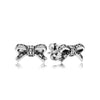 925 Sterling Silver Bowknot crystal PAN Earrings Wing modeling Fit DIY original Charm Earrings Free shipping