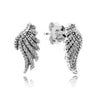 925 Sterling Silver Bowknot crystal PAN Earrings Wing modeling Fit DIY original Charm Earrings Free shipping