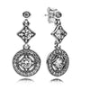 925 Sterling Silver Bowknot crystal PAN Earrings Wing modeling Fit DIY original Charm Earrings Free shipping