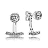 925 Sterling Silver Bowknot crystal PAN Earrings Wing modeling Fit DIY original Charm Earrings Free shipping