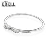 Fine jewelry 925 Sterling Silver Bangle with Women Wedding & Party Clear CZ Fashion Bow Tie Diamond Bracelet Fit love