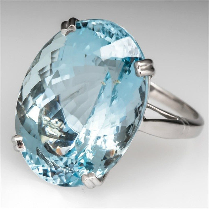 Topaz Ring 925 Sterling Silver F0ive Stone Rring Round Natural Gemstone ring For Women Participation