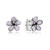 EDELL100% 925 Sterling Silver Snowflake Earrings Crystal Fashion Charm Beads Jewelry For Women Gift