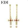 2020 Trendy Woman 925 Sterling Silver Drop Earrings Yellow Natural Ruby Hangers Dangle Earring For Women Fine Jewelry Gift
