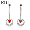 2020 Women Natural Garnet Dangle Drop Earrings 925 Sterling Silver Earrings For Women Wedding Bride Decoration Fine Jewelry