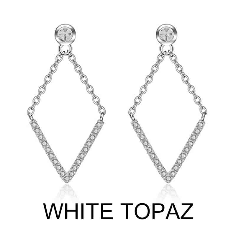 Arrow Triangle Natural Garnet Drop Earrings 100% 925 Sterling Silver Fine Jewelry For Women