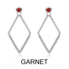 Arrow Triangle Natural Garnet Drop Earrings 100% 925 Sterling Silver Fine Jewelry For Women
