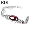 Brand 925 sterling silver Green Red chalcedony agate DIY bracelets For Women Thai silver Fine jewelry