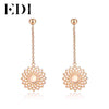 Classic Rose Quartz Drop Earring 925 Sterling Silver Flowers Dangle Earrings For Women Fine Jewelry GZE0069