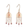 Fashion Natural Rose Quartz Crystal Garnet Drop Dangle Earrings For Women 925 Sterling Silver Tassels Earrings Fine Jewelry